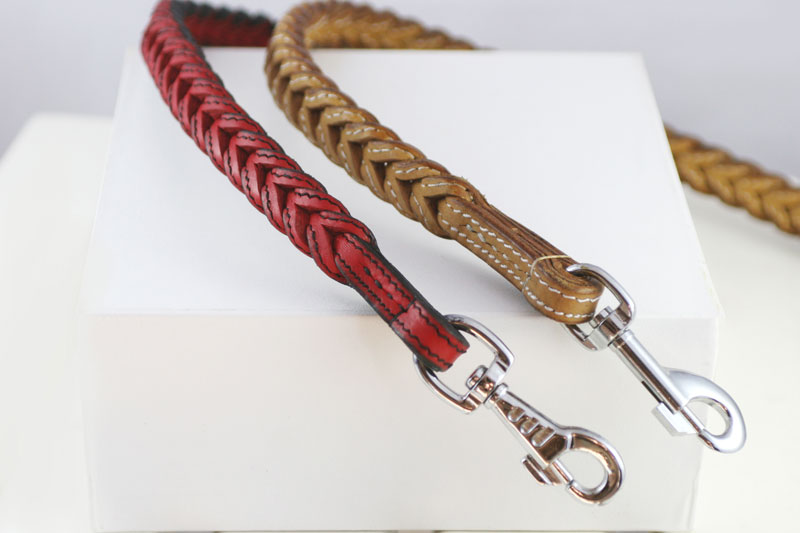 Workshop Sauri - Red and beige leather dog leash