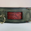 Red and green leather dog collar