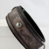 Handmade embossed antique brown leather dog collar