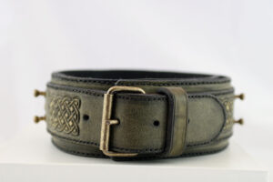 Olive leather collar