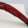 Workshop Sauri - red leather leash hand stitching