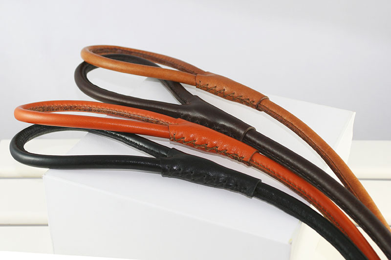Workshop Sauri - hand stitched round leather leash in colors