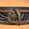 Antique brown dog collar with stripes