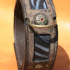 Leather dog collar with artistic embossing and handprints