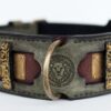 Tara details of exquisite leather dog collar handmade by Workshop Sauri for molosser dogs