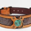 Workshop Sauri - Madava purplish and ocher leather dog collar