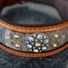Fancy leather dog collar hand crafted by Sauri