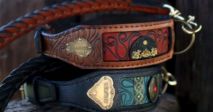 Personalized leather dog collars by Workshop Sauri