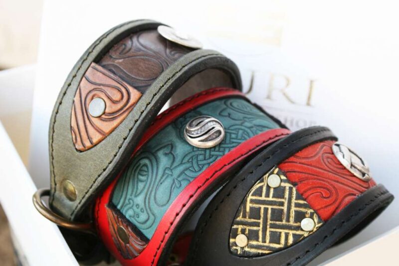 Whippet collars handmade by Workshop Sauri