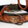 Sauri personalized leather dog collar and leash