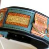 Eclectic style leather dog collar handmade by Workshop Sauri