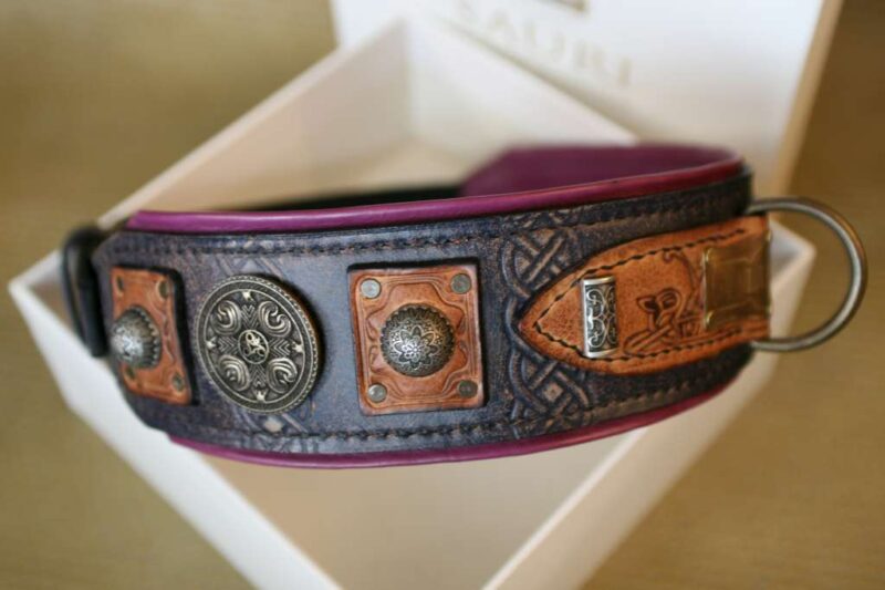 Carthage - rustic leather dog collar handmade by Workshop Sauri