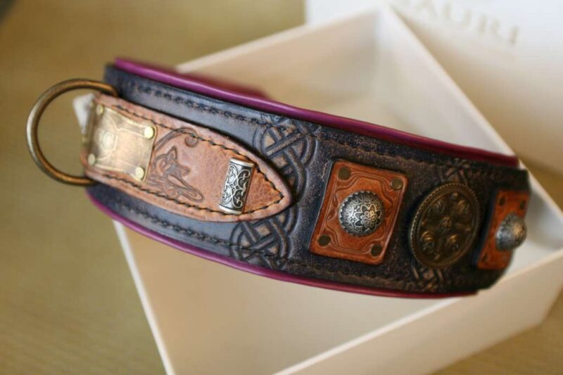 Uniquely handmade leather collar for large and giant dog breeds