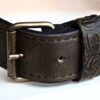 Brown leather dog collar buckle by Workshop Sauri