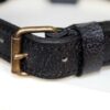 Buckle hand stitched leather