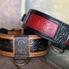 Orange Shanti leather dog collar by Workshop Sauri