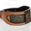 Elegant leather dog collar handmade by Workshop Sauri