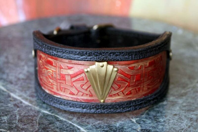 Sighthound leather collar Karnak by Workshop Sauri