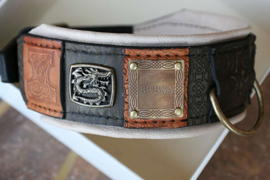 Bubba personalized dog collar designed by Workshop Sauri