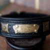 Personalized black leather dog collar TERRA by Workshop Sauri