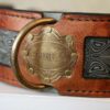 Big dog collar with vintage nameplate embellishments by Workshop Sauri