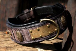 Personalized leather dog collar by Workshop Sauri