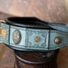 Green leather dog collar Teutonic by Workshop Sauri