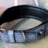 Grey leather dog collar by Workshop Sauri