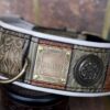 Green leather personalized dog collar by Workshop Sauri