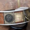 Olive green personalized leather dog collar by Workshop Sauri