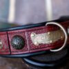Personalized red leather dog collar CHANDI by Workshop Sauri