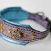 Turquoise lilac bling dog collar Rococo by Workshop Sauri