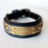 Small personalized leather dog collar NUIT by Workshop Sauri