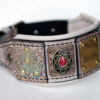 Luxurious personalized leather hound collar by Workshop Sauri