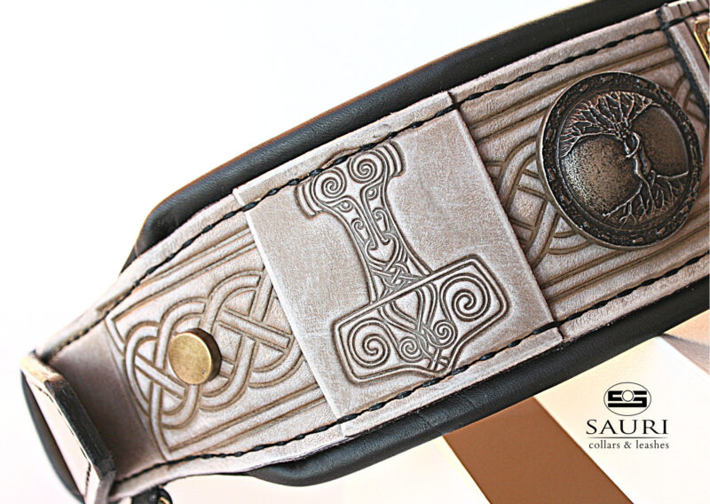 Leather dog collar for large dogs THOR by Workshop Sauri